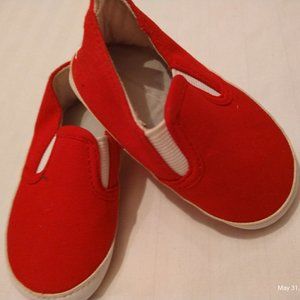infant slip on shoes, red, 3, unknown